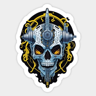 Mecha Skull S03 D90 Sticker